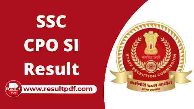 SSC CPO SI Result 2019 Declared Check SI Final Result PDF and Cut-off List