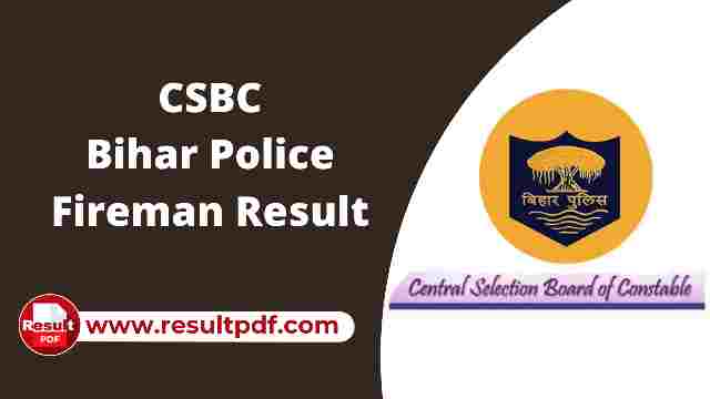 Bihar Police Fireman Result 2022 PDF Download