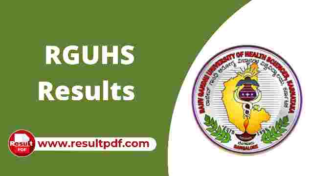 EMS Results, rguhs.ac.in result
