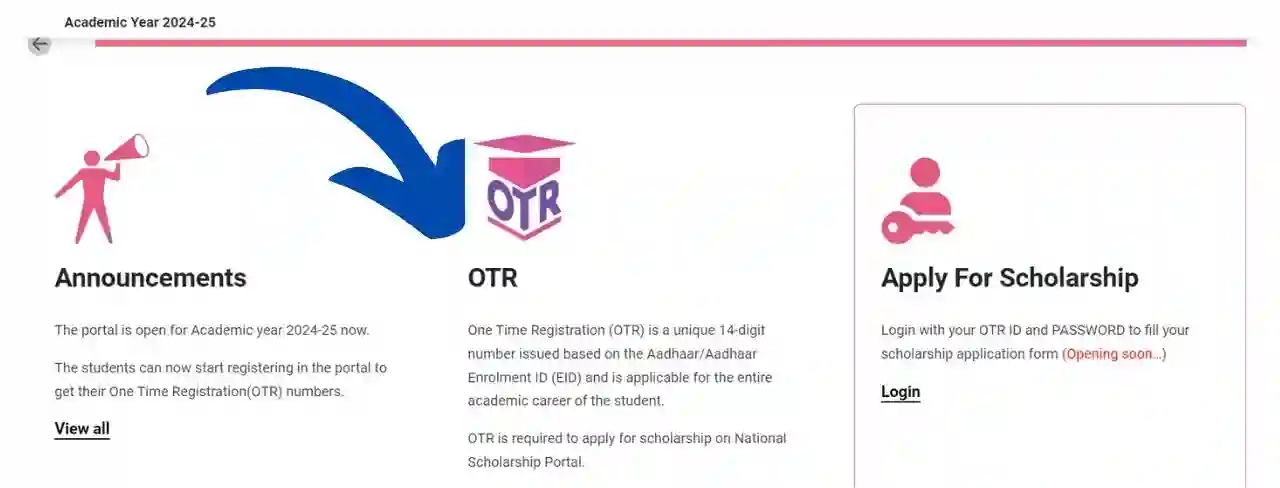 NSP One Time Registration OTR